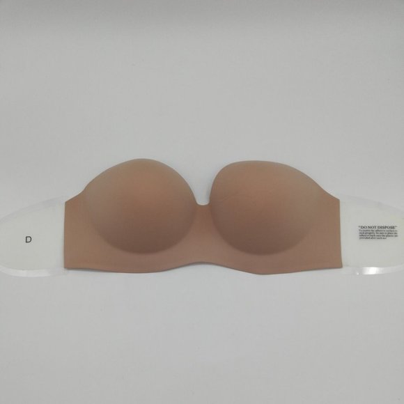 Nordstrom Voluptuous Backless Strapless Bra Nude Beige Adhesive Size D New - Picture 2 of 11